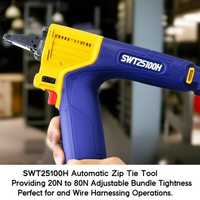 comprar SWT25100H Herramienta automática para bridas, que proporciona una tensión de paquete ajustable de 20N a 80N, perfecta para operaciones de arneses de cables. online manufacture